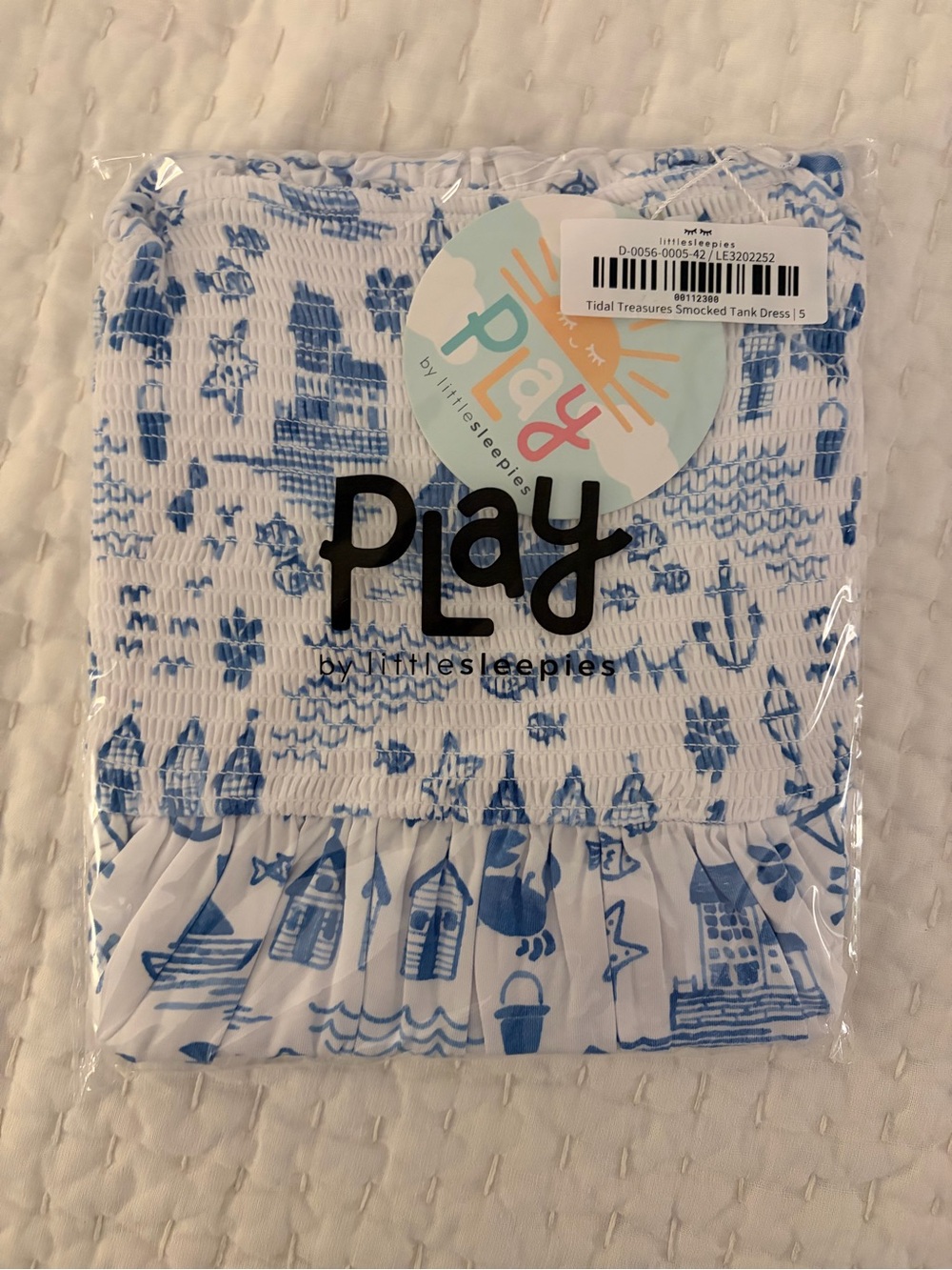NIB Little Sleepies PLAY Bamboo Tidal Treasures Smocked Tank Dress Size 5